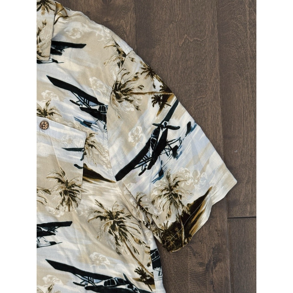 Caribbean‎ Joe Shirt Mens Size M Floral Short Sleeve Button Down Hawaiian Rayon - Picture 3 of 6